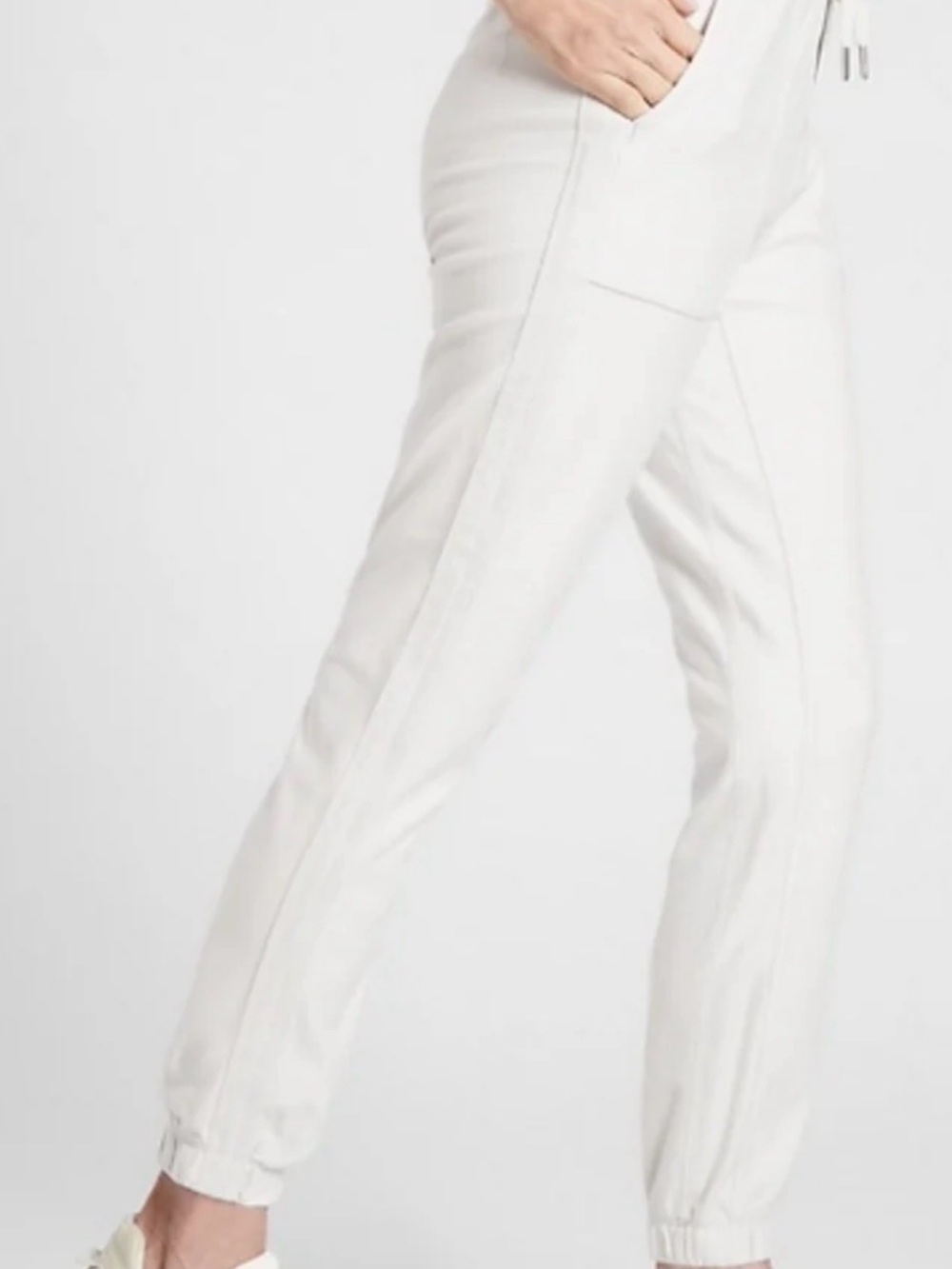 ATHLETA BIRCH GREY ELASTIC WAIST FARALLON JOGGER PANTS Size S